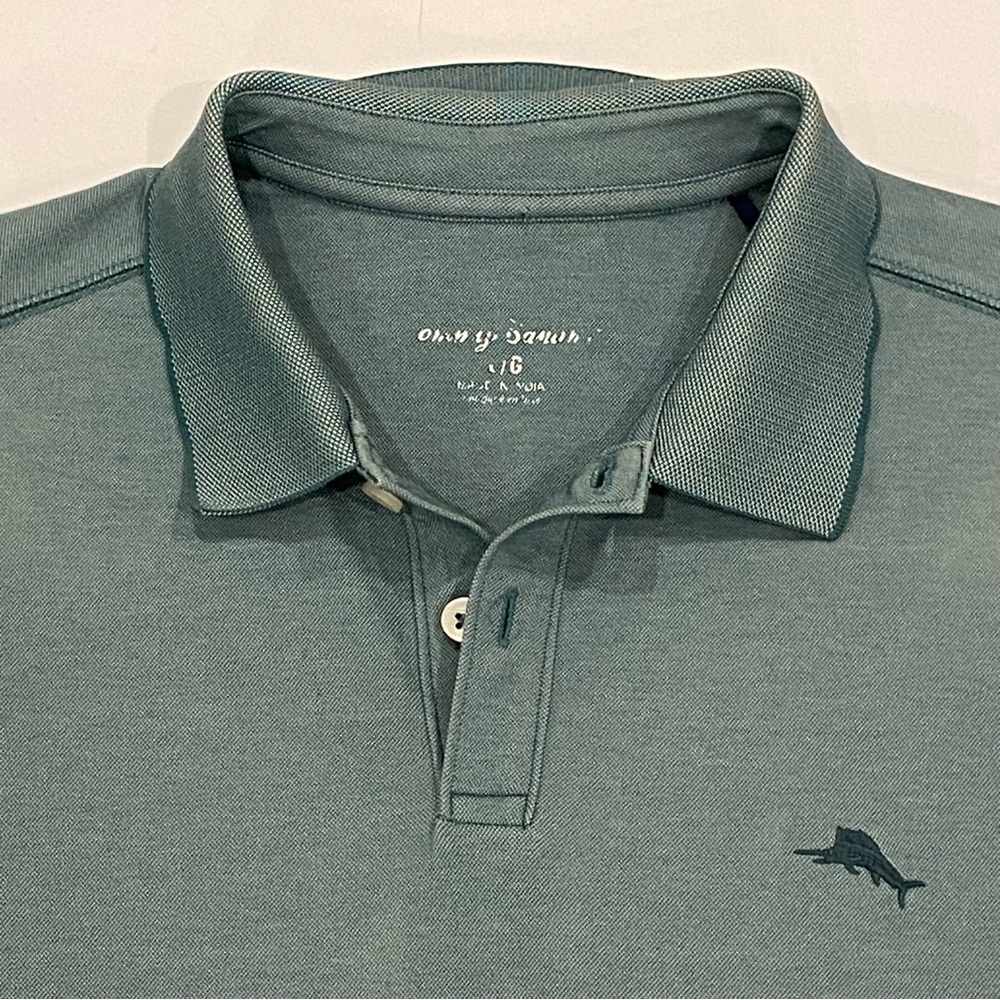 Tommy Bahama Sage Green Short Sleeve Polo Shirt - Like New - Men’s L